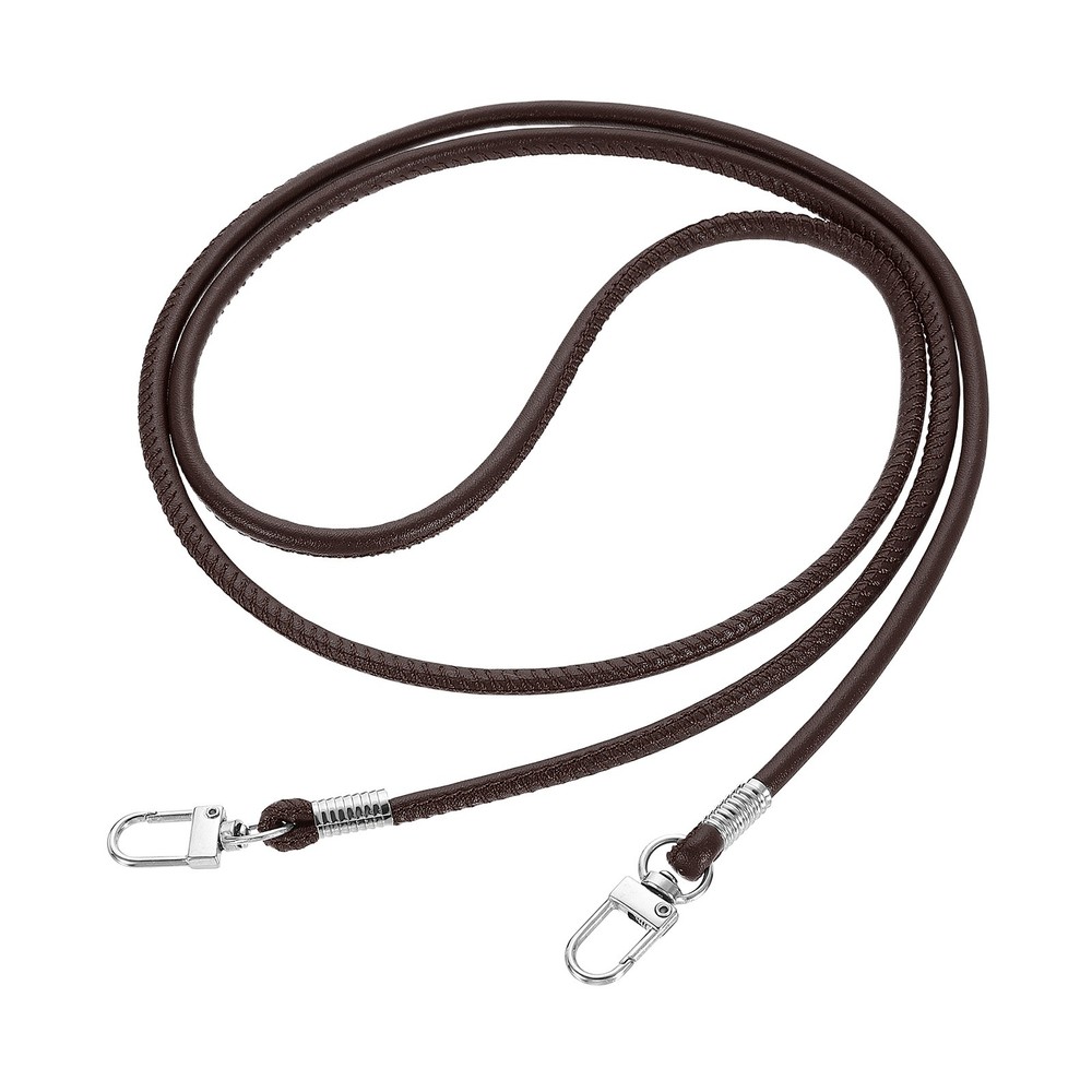 Crossbody Replacement Chain Strap, 120cm Thin Soft PU Strap (Dark Brown)