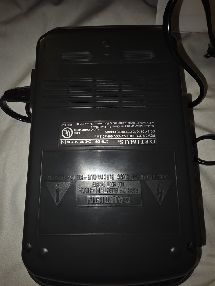 Optimus AC.DC Portable Cassette Recorder CTR-109 With Box
