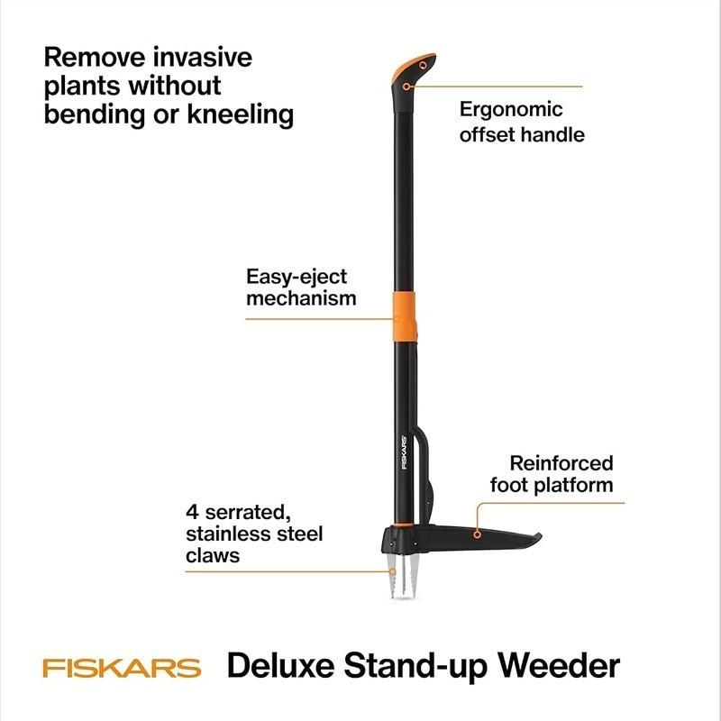 Manual Weeder Tool Long Handle Easy Eject Stainless Steel Claws Garden Tool New