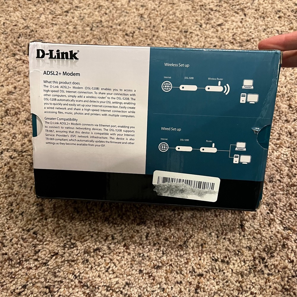 D-Link ADSL2+ Ethernet Modem-DSL-520B Broadband