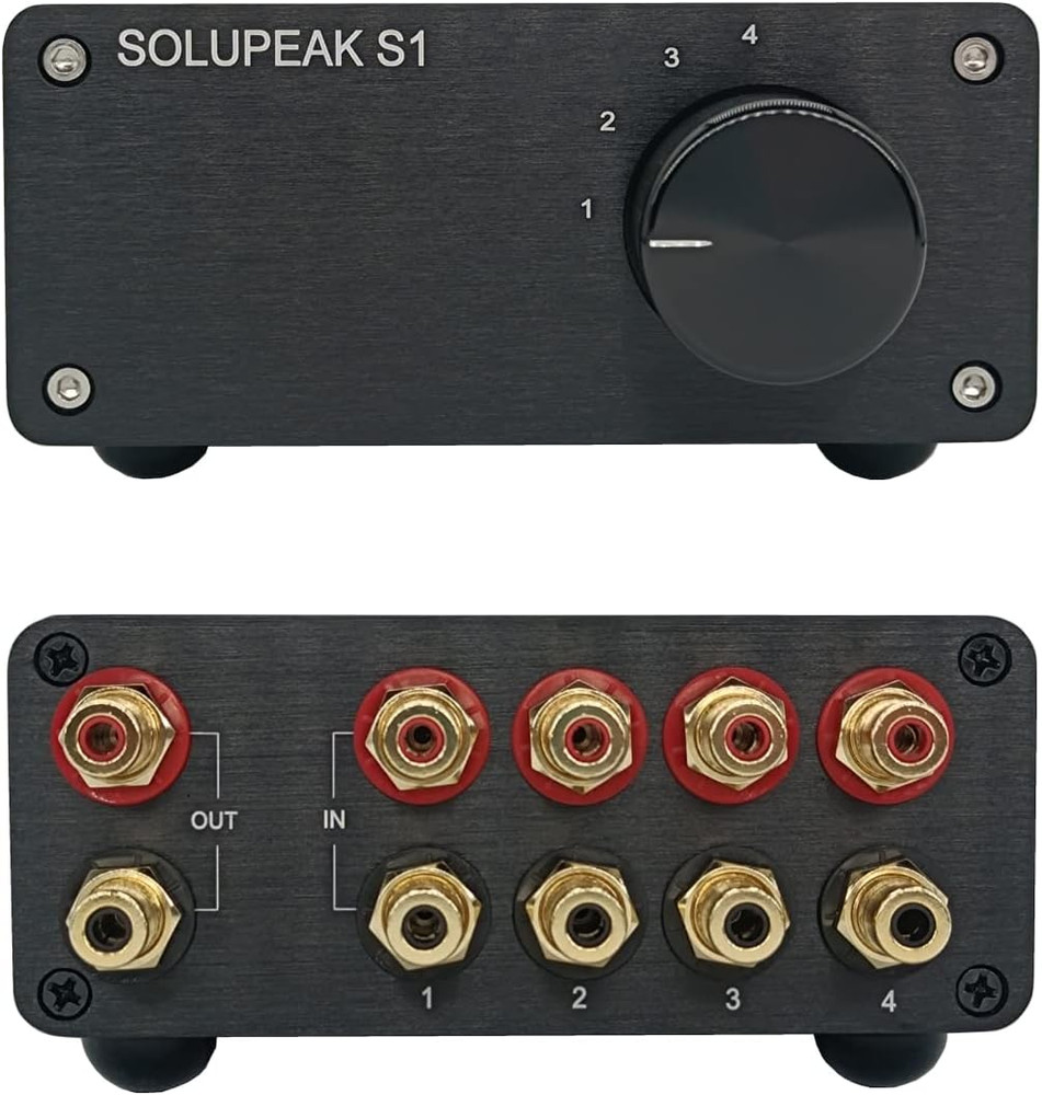 RCA Switch Stereo 4 in 1 Out Audio Signal Source Switcher Hifi Input Selector Sp