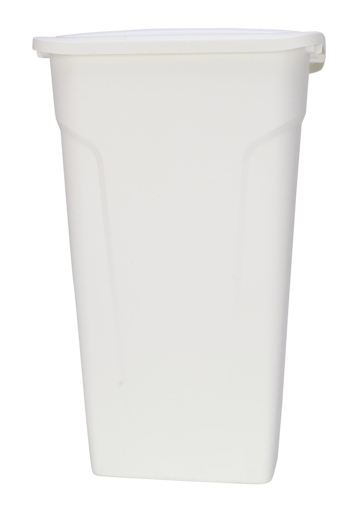 11 Gallon White Lift Top Kitchen Trash Can, Plastic