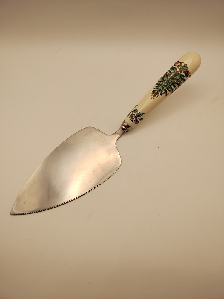 Spode Christmas 10.5-Inch Tree Stainless Steel Cake Server with Porcelain Handle