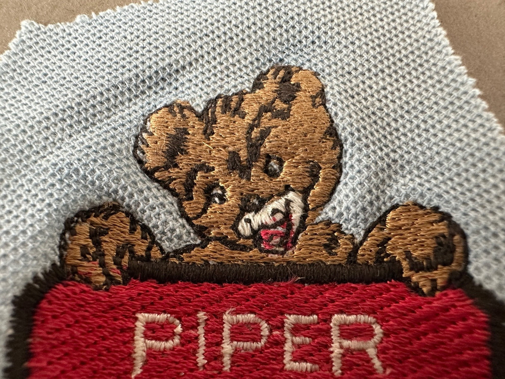 Patch Rare Piper Cub Airplane Aviation Jacket Uncut Sample Vintage