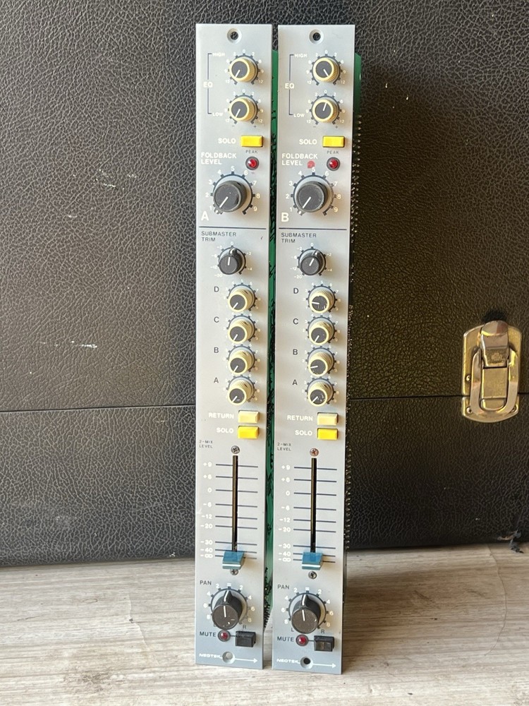 pair vintage 1982-83 Neotek Series I submaster fold-back console strips modules
