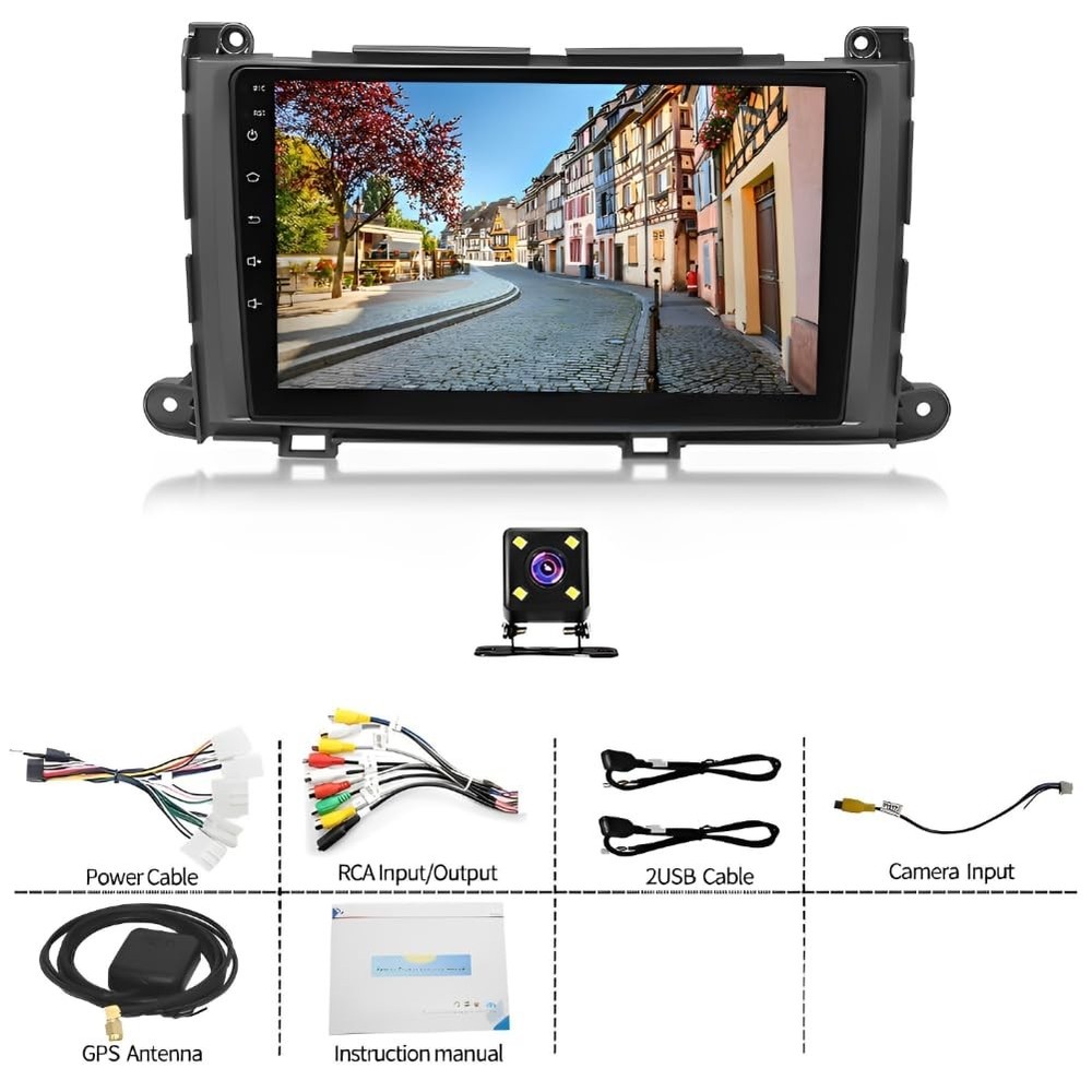 Android 13 Stereo for Sienna 11-14 9" Touch Wireless Carplay Android Auto Backup