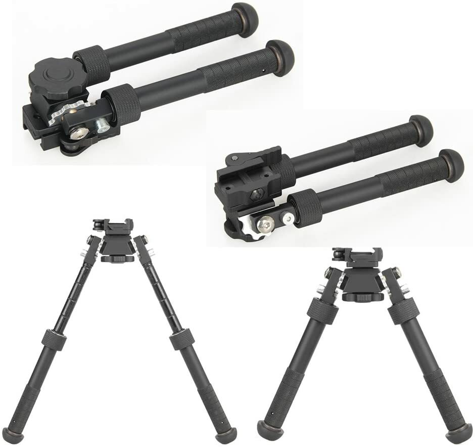 6" to 9"Tactical Adjustable Legs Rifle Bipod spring return for sling swivel stud
