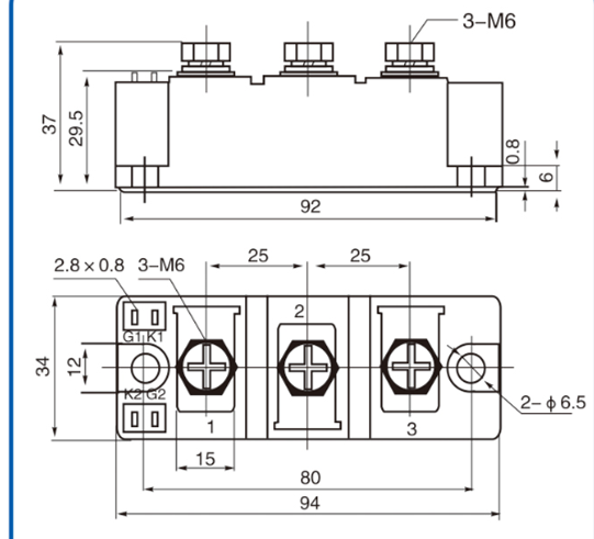 MFC200A 1600V semi-control module rectifier SCR MFC200A-16