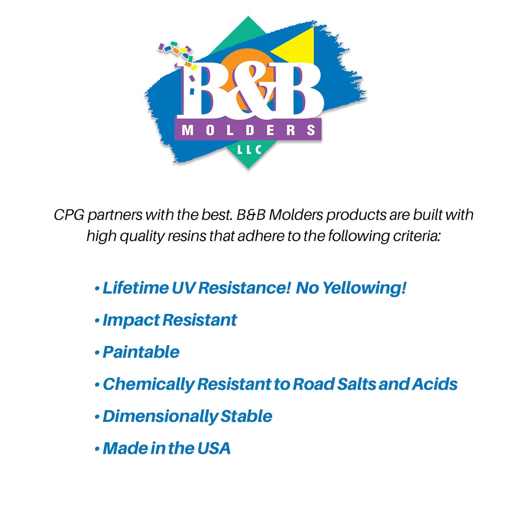 B&B Molders RV 5-1/8" Square Slide-Out Extrusion Cover, Black