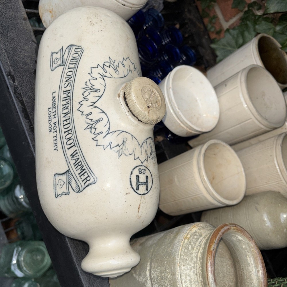 Victorian ironstone printed footwarmer