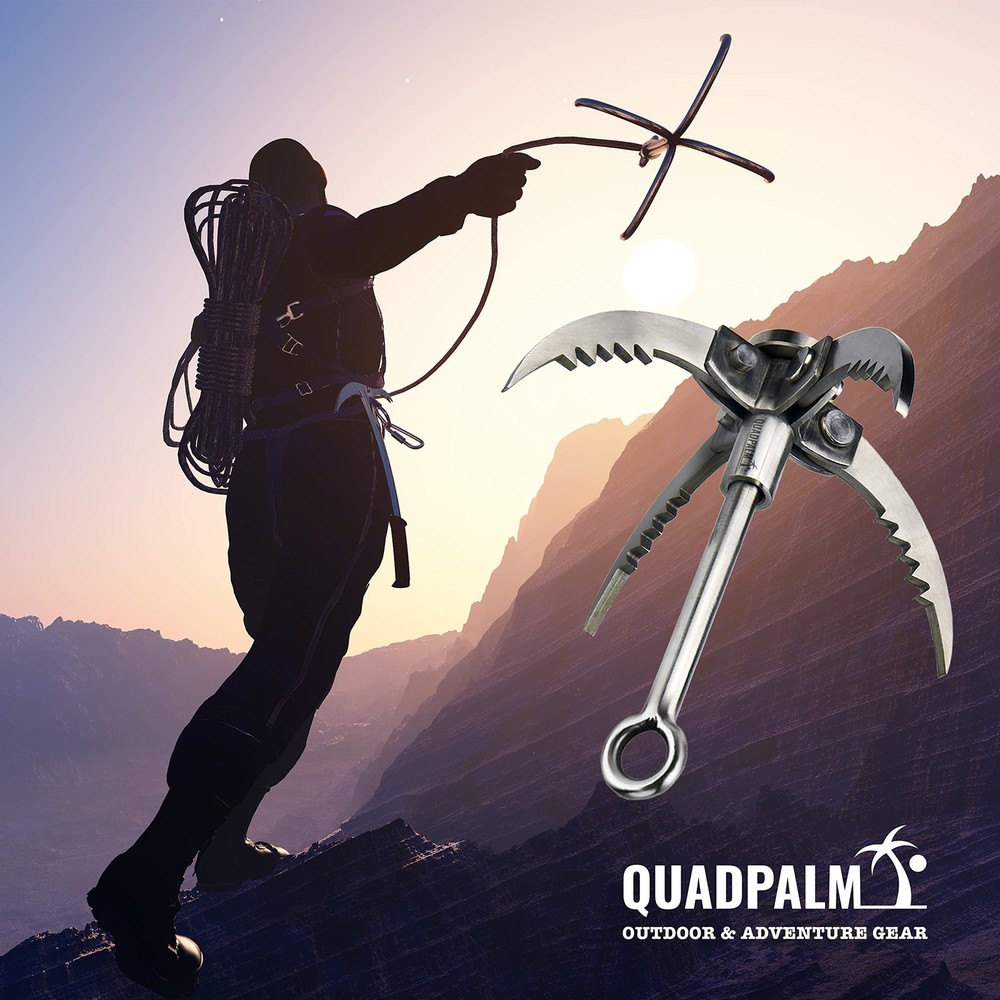 Stainless Steel Foldable Grappling Hook – Multifunctional compact, silver