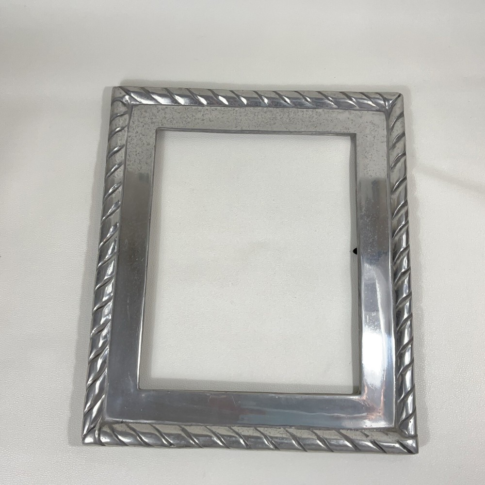 Aluminum Solid Photo Frame Handmade Unknown Signed 15 X 12.5 “ As-is