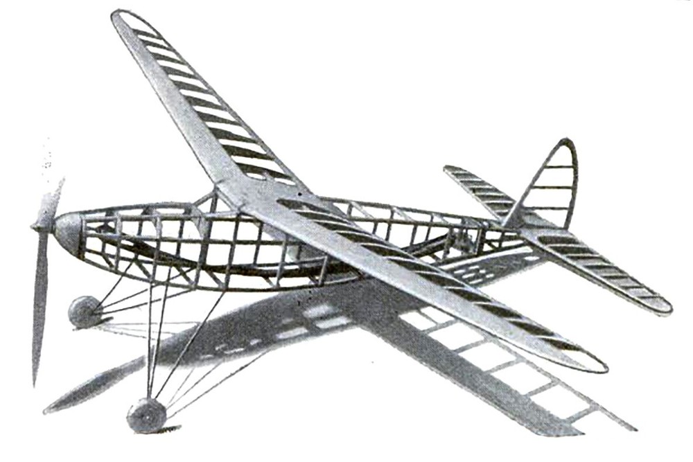 Model Airplane Plans (FF): Thermal Hunter 37" Rubber Powered by Frank Zaic