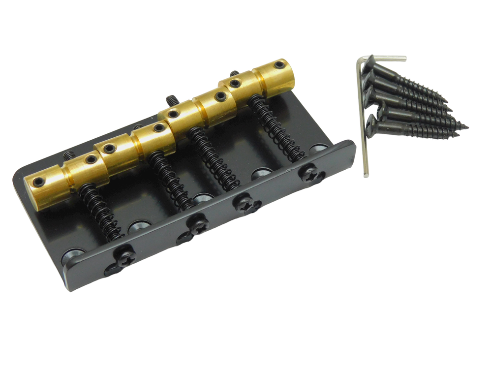 Black Brass Saddle Bridge for 4 String Precision Jazz Bass