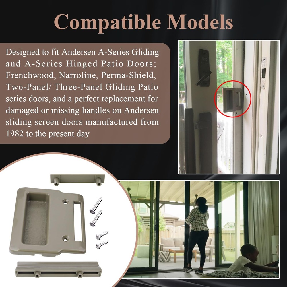 Stone Screen Hardware Kit for Andersen Doors, Fits Andersen A-Series Gliding ...