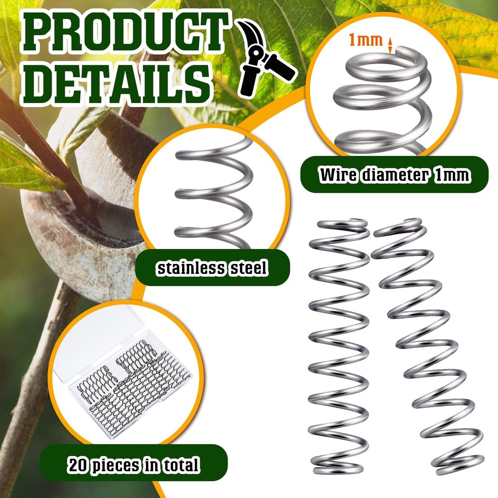 Moxweyeni 20 Pack Precision Pruner Pruning Shear Springs Stainless Silver