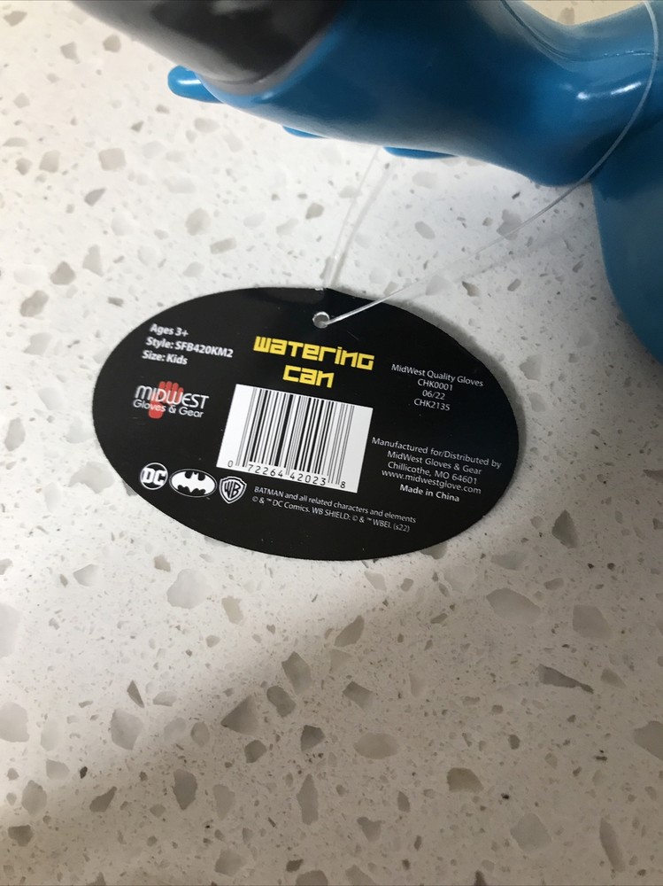 DC Comics Batman Plastic Watering Can Blue Cape New With Tag