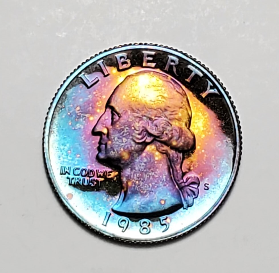 TONED 1985 S WASHINGTON QUARTER PROOF UNC #C3918