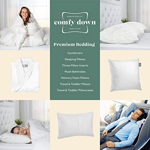 ComfyDown 50/50 Down Feather Blend ComfyDream Bed Pillow for Sleeping