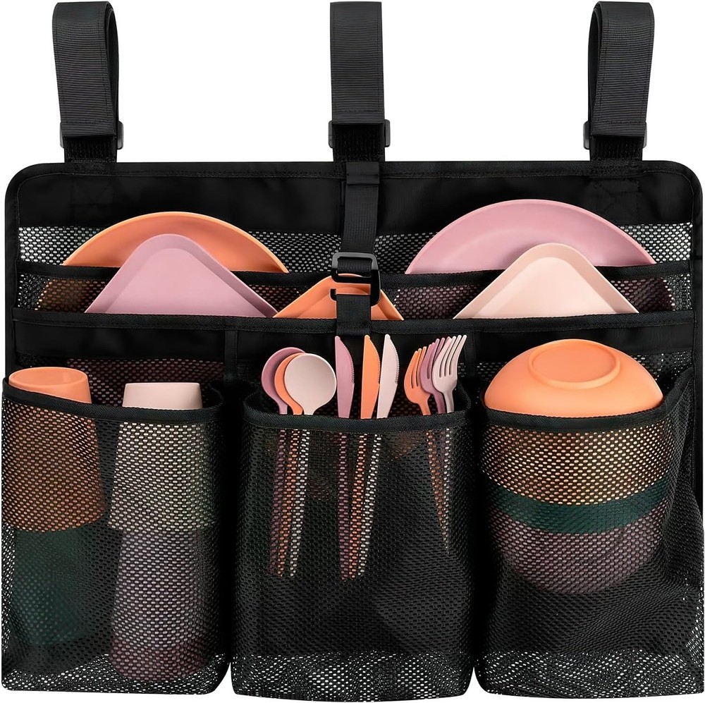 Camping Dish Drying Bag, Collapsible, Portable Mesh Drainer Rack for RV