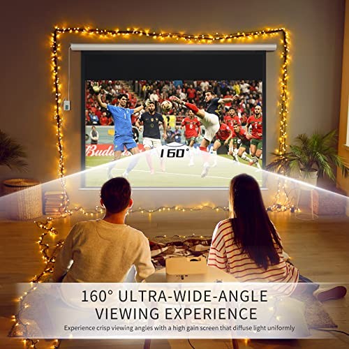 Motorized Projector Screen Pull Down with Remote Control 120 120-4:3-White