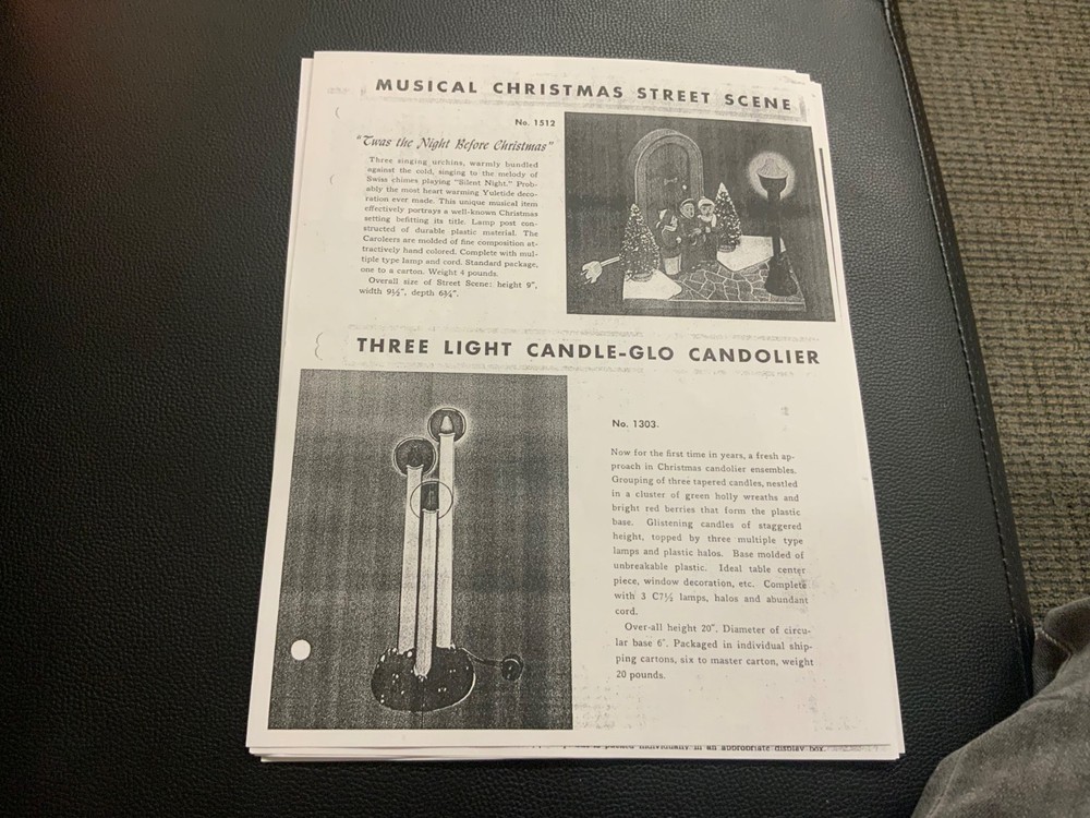 COPY GLOLITE CHRISTMAS LIGHTING CATALOGUE-1949