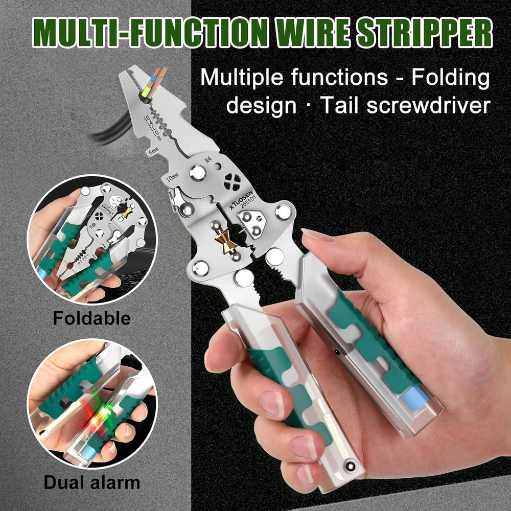 DIY Portable Multi-Functional Fold Wire Stripper Scissor With Electrical Test US