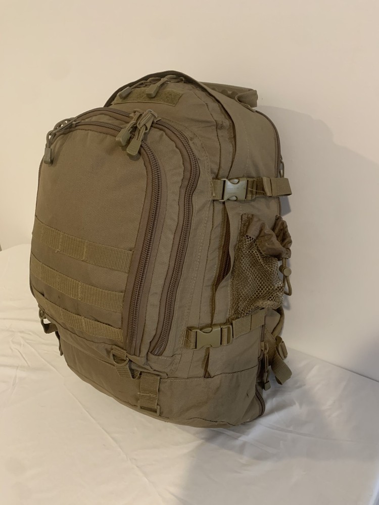 Coyote Brown Molle Military Style 3 Compartment Back Pack