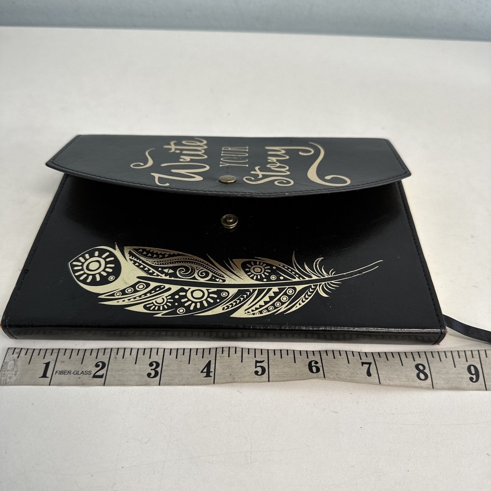 Soft Cover Journal Write Your Story Black with gold Front (Closure not working)