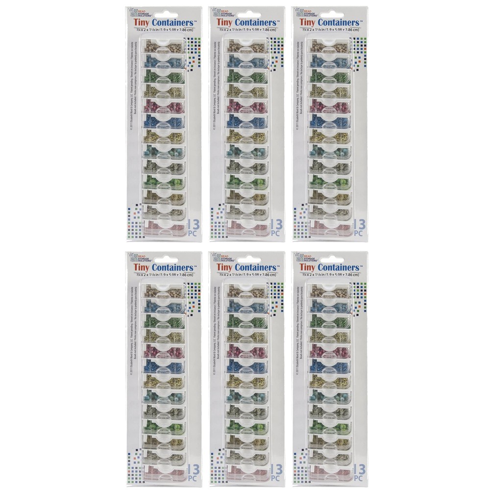 Elizabeth Ward Bead Storage Solutions 13 Piece Craft Storage Containers (6 Pack)