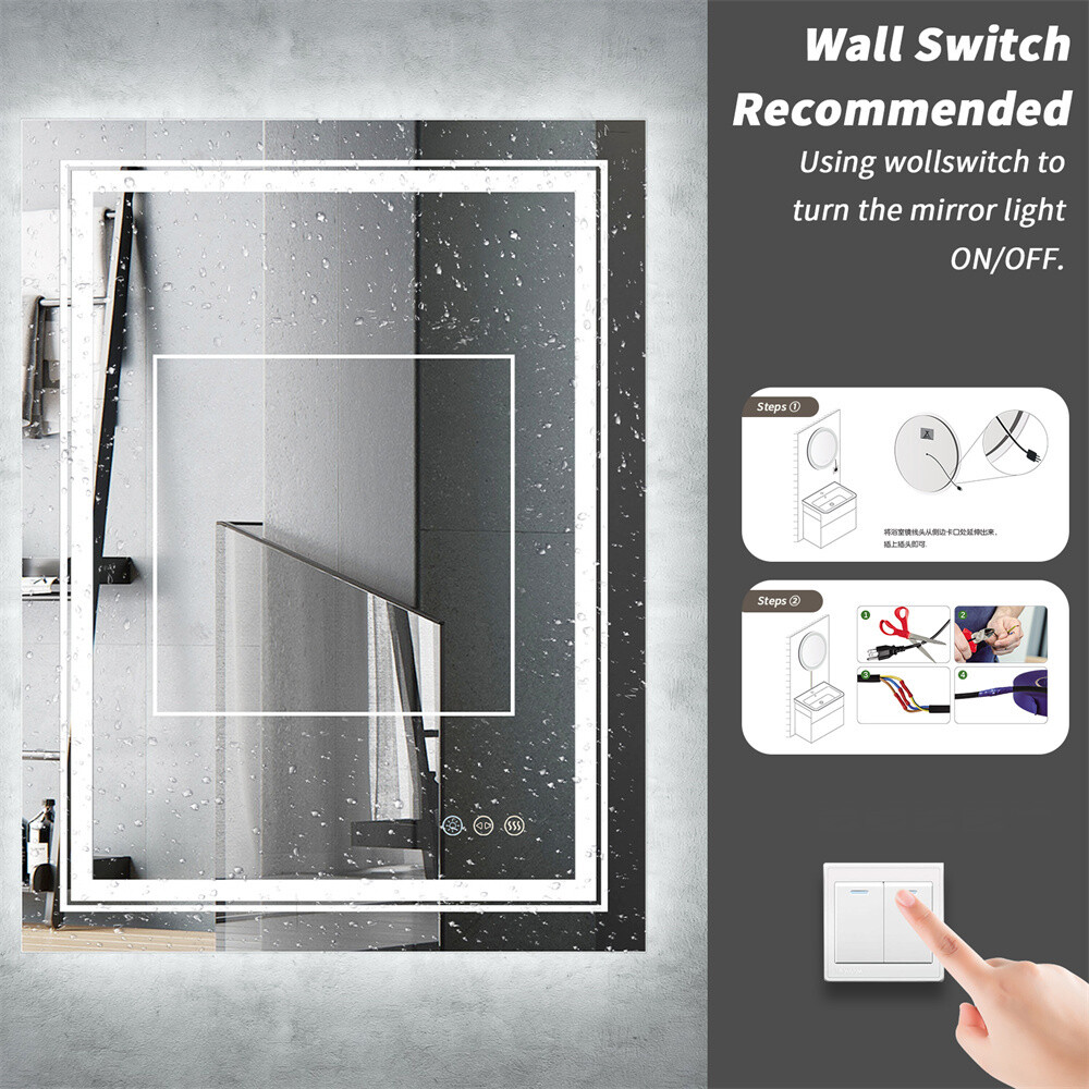 Multi Size Large Backlit Mirror LED Light Bathroom Vanity Mirror Home Hotel Gift