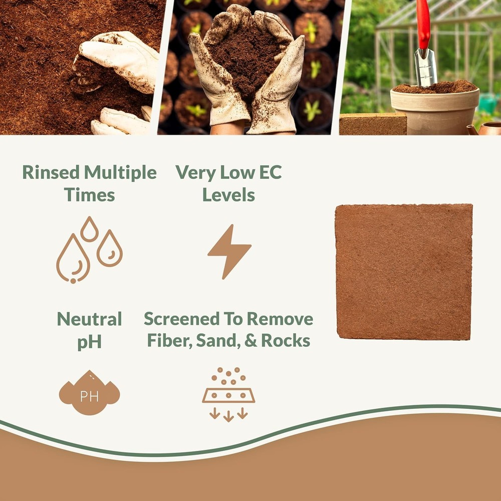 Buffered Coco Bliss (10lbs) - 100% Buffered Organic Coco Coir for Plants & Garde