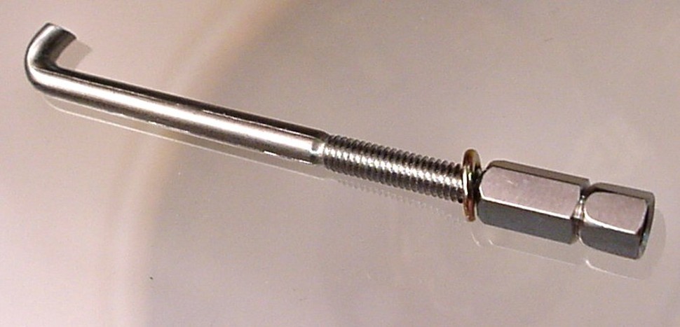 GUITAR MAKER BANJO HOOK - ROUND CHROME 2 3/4 inches