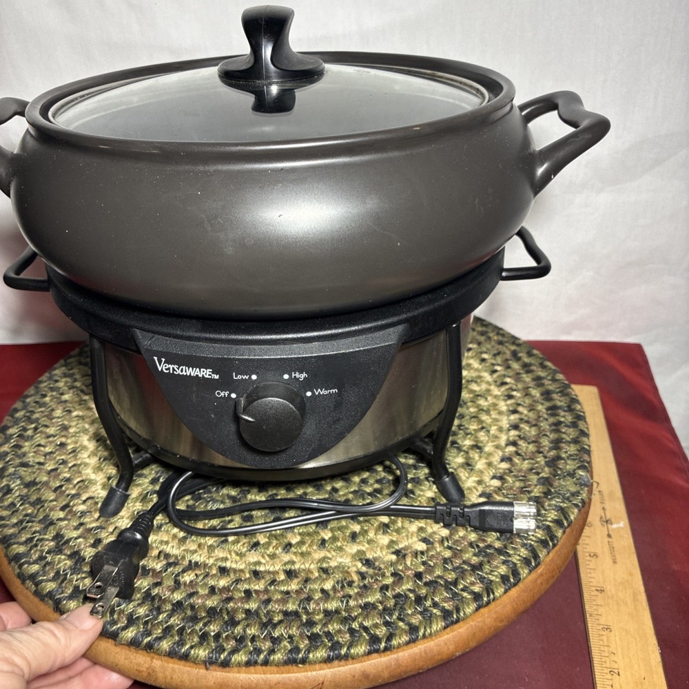 Crock Pot Versaware Rival Slow Cooker 5 qt. Crock Silver Base DIFFERENT LID