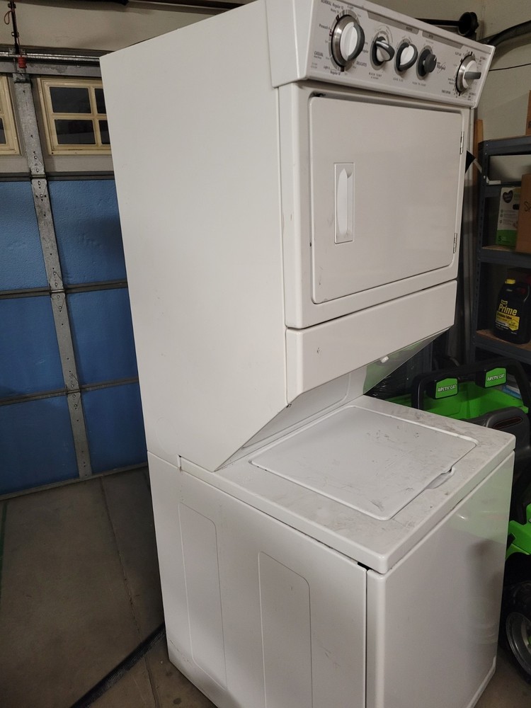 Whirlpool Thin Twin Stackable Electric Washer Dryer White, Delicates, Timed Dry