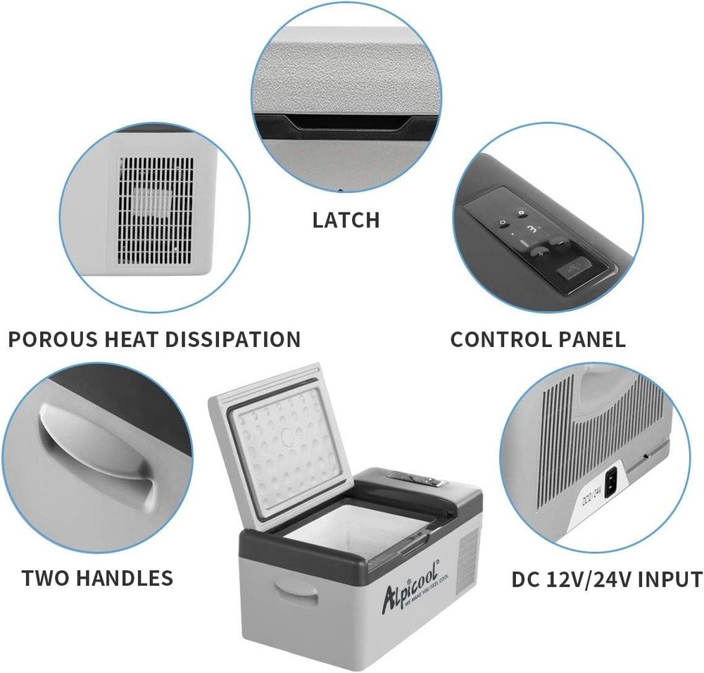 Portable Car Freezer 12V Refrigerator - 16 Quart Capacity