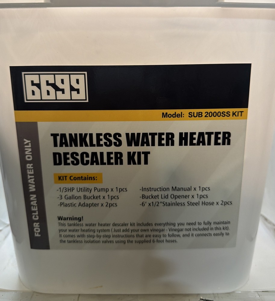 6699 Tankless Water Heater Flush Kit Includes 1/3HP Stainless Steel Sump Pump...