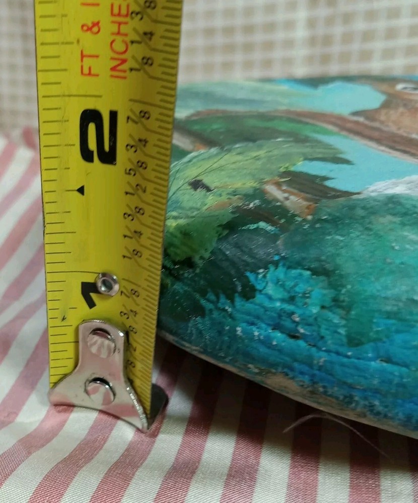 hand painted ROCK SQUIRREL ~5" X 5" COTTAGE CORE SIGNED ARTWORK