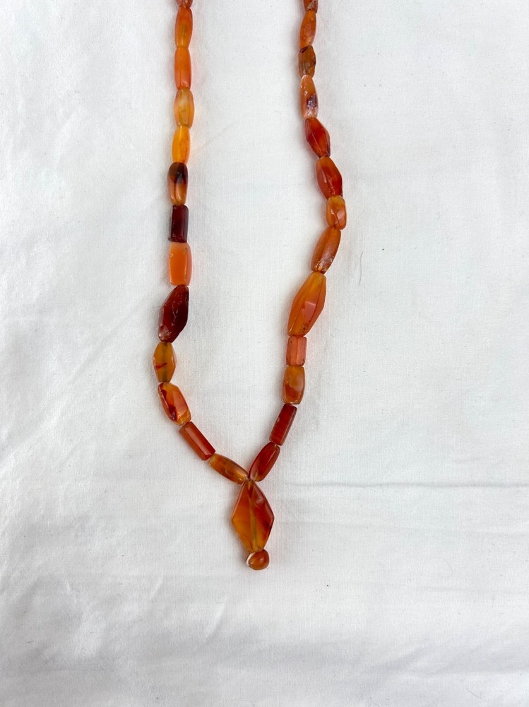 Ancient Bactrian Banded Agate and Carnelian Beads