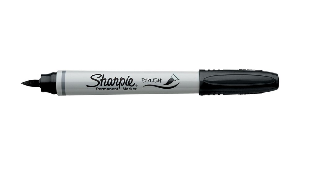 New Sharpie Black Brush Tip Permanent Marker 12 Pack