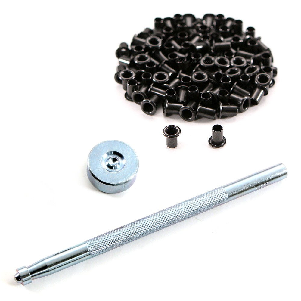 Eyelet Hand Setter (#6) + 100 (#6-9 Black Eyelets) - Value Combo Kit