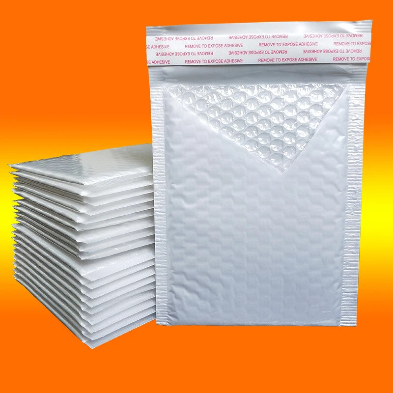 50Pcs Bubble Mailers White Poly Bubble Mailer Self Seal Padded Gift Bag Packagin