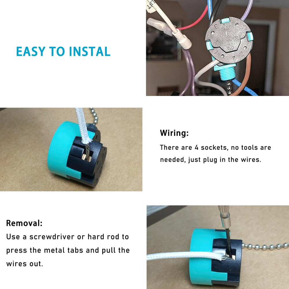 Ceiling Fan Pull Chain Switch 3 Speed 4 Wire, Ceiling Fan Capacitor CBB61 4.5uf