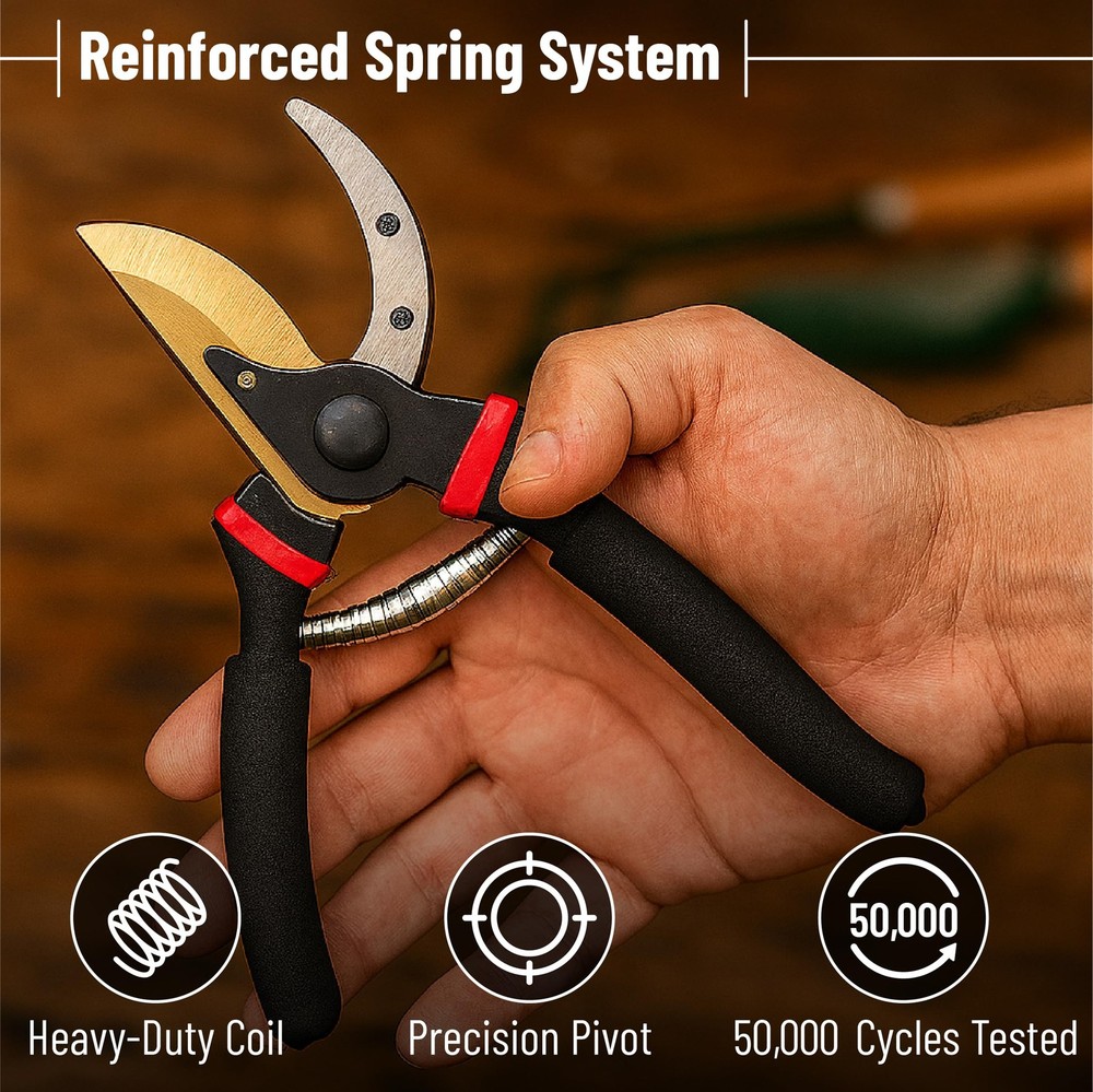 Pruning Shears, Garden 8" Professional, 8 inches, Black