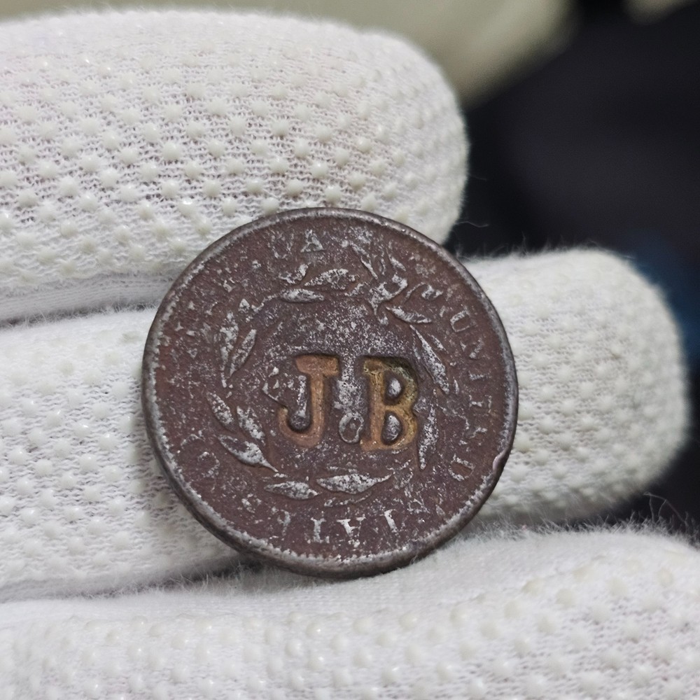 1839 Large Cent Counter Stamped Marked J.B Brunk B49 ?