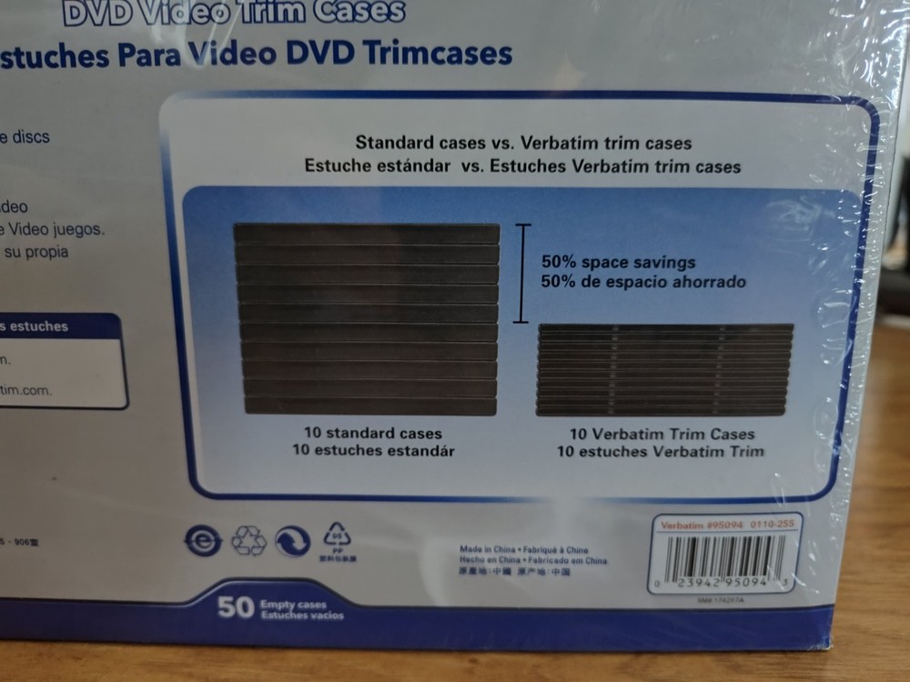 50 x CD DVD Trim Cases - Slimline