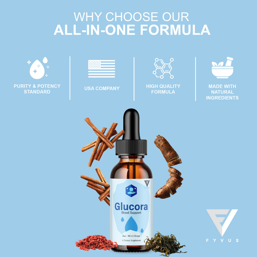 (2 Pack) Glucora Premium Blood Support Liquid Drop Supplement, Glucoras (4oz)