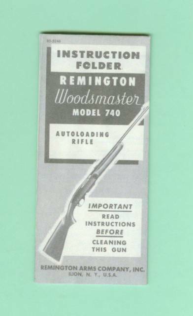 Remington Model 740 Owners Manual Reproduction