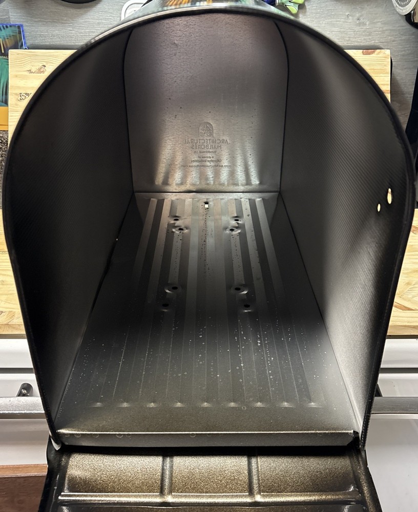 Gibraltar Black Stanley Galvanized Steel Post Mount Mailbox