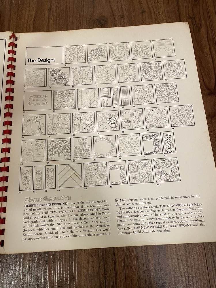 Lisbeth Perrone's Needlepoint Workbook First Edition Red Spiral Bound 1973